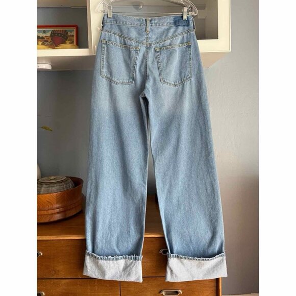 Ética Stanton High-Rise Relaxed Cuffed Wide Leg Jeans Size 27 Anthropologie - Picture 5 of 8
